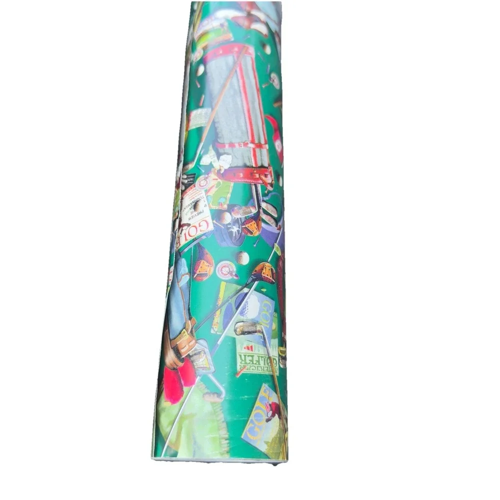 VTG Portfolio Design Premium Litho Gift Wrap‎ 2'x85' Green Golfer  P500309